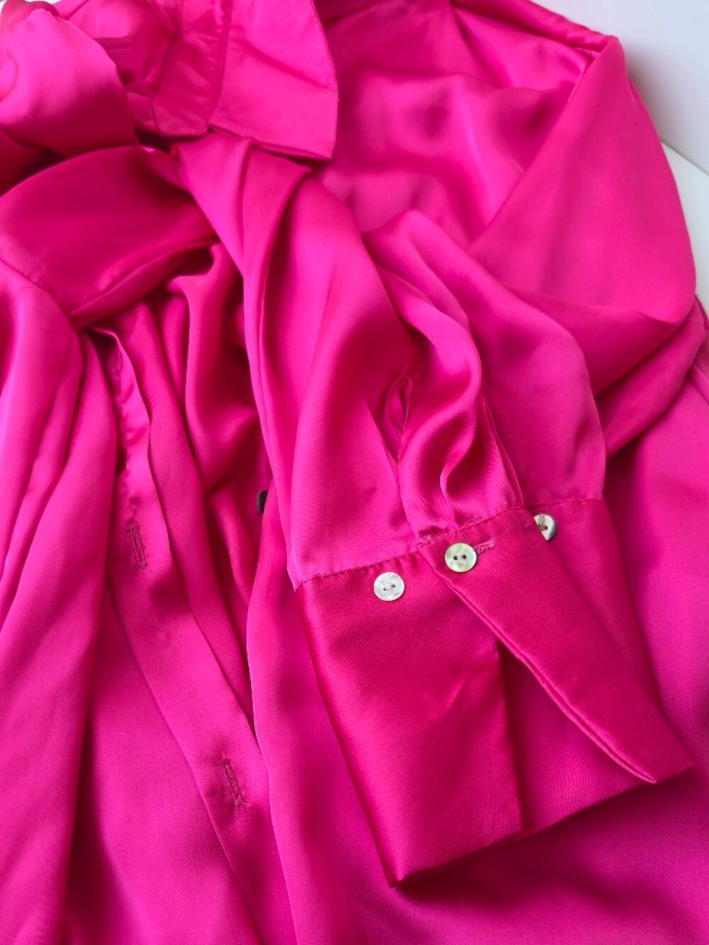 Zara hot pink satin shirt - Picture 5 of 10